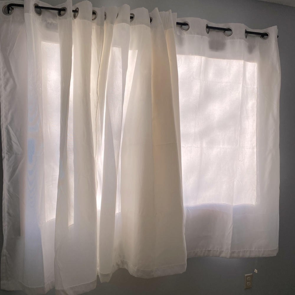 White, Grommet-Style Curtains